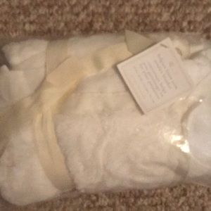 Pottery barn baby linen trim stroller blanket NWT